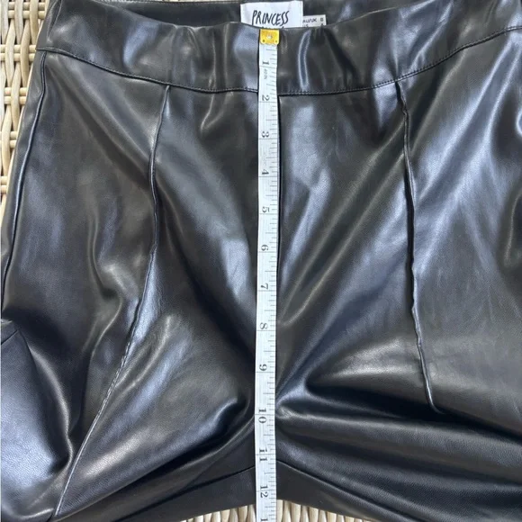 Princess Polly Braden Pleather‎ High Rise Flare Black Pant 4 gothic grunge - Picture 10 of 11